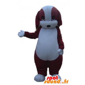 Brown and white dog mascot, plump and cute - MASFR22838 - Dog mascots
