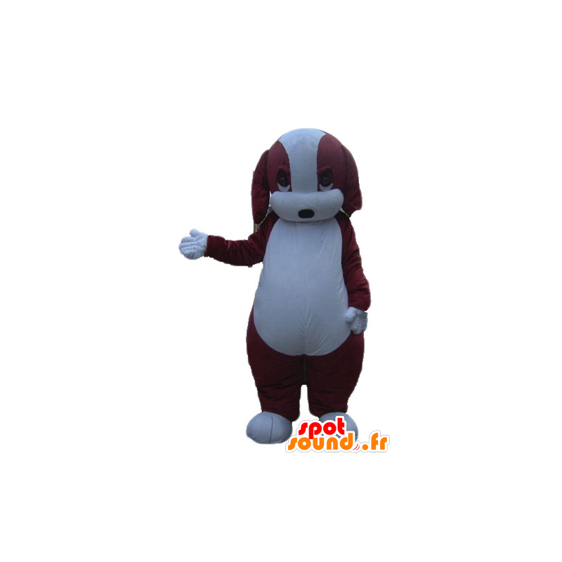 Brown and white dog mascot, plump and cute - MASFR22838 - Dog mascots