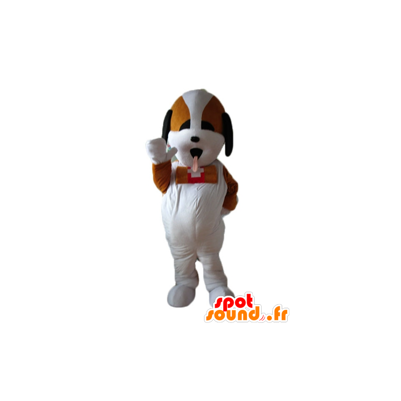 Mascotte de Saint-Bernard, chien sauveteur tricolore - MASFR22839 - Mascottes de chien