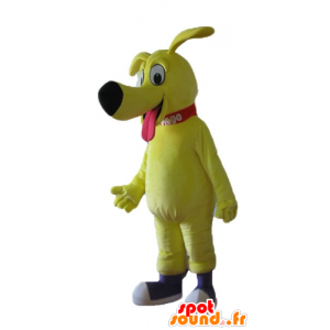 Mascot cão amarelo grande, muito bonito e agradável - MASFR22840 - Mascotes cão