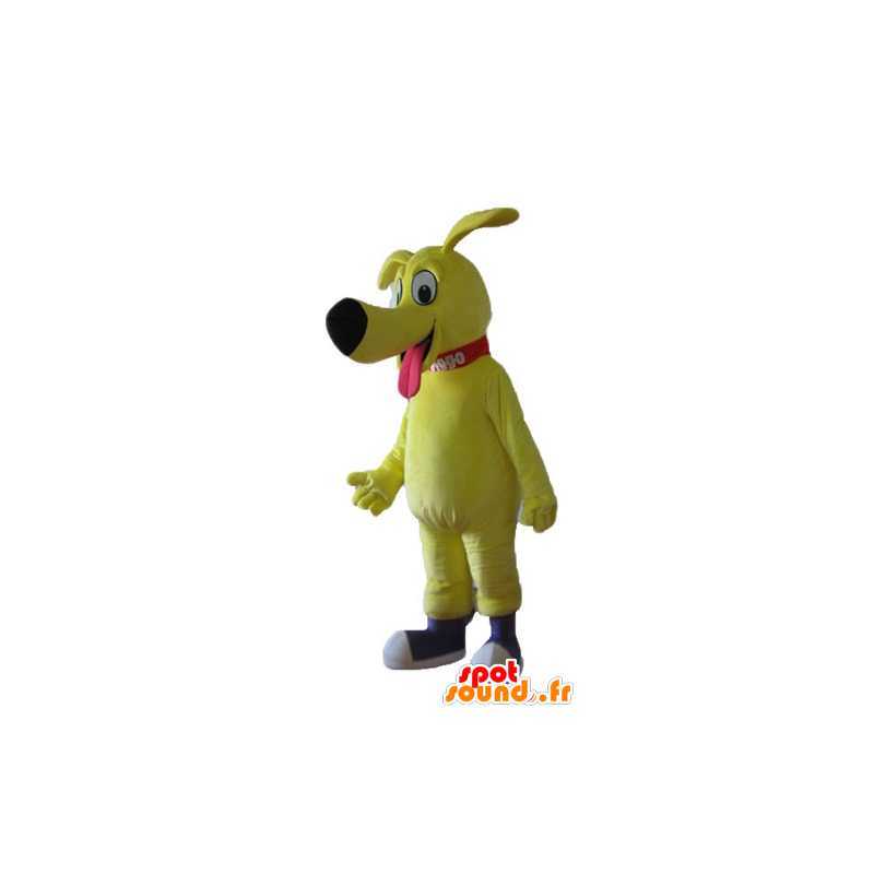 Mascot grosso cane giallo, molto carino e accattivante - MASFR22840 - Mascotte cane