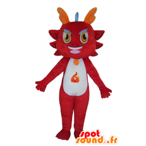 Mascot dragão vermelho, a diabolicamente - MASFR22843 - Dragão mascote