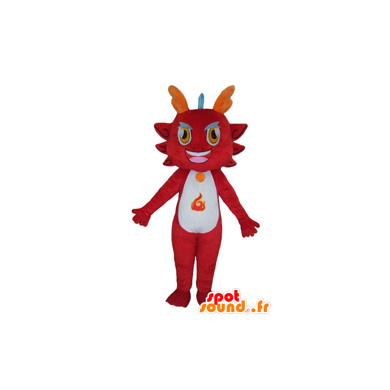 Mascot dragão vermelho, a diabolicamente - MASFR22843 - Dragão mascote