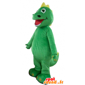 Mascotte de dinosaure vert, de dragon rigolo et coloré - MASFR22844 - Mascottes Dinosaure