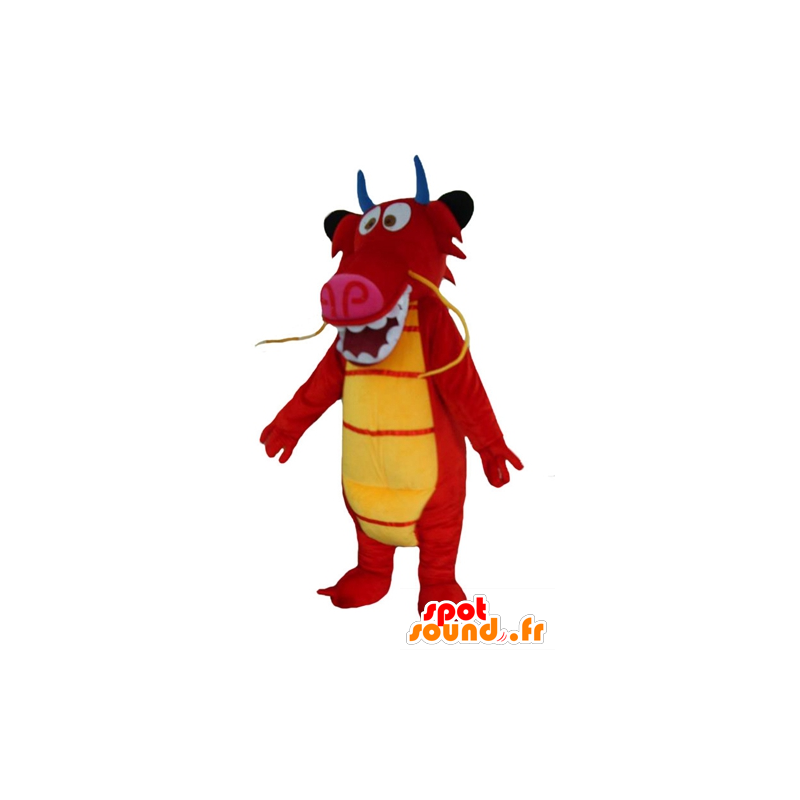 Mushu mascot, the famous red dragon cartoon Mulan - MASFR22847 - Mascots famous characters