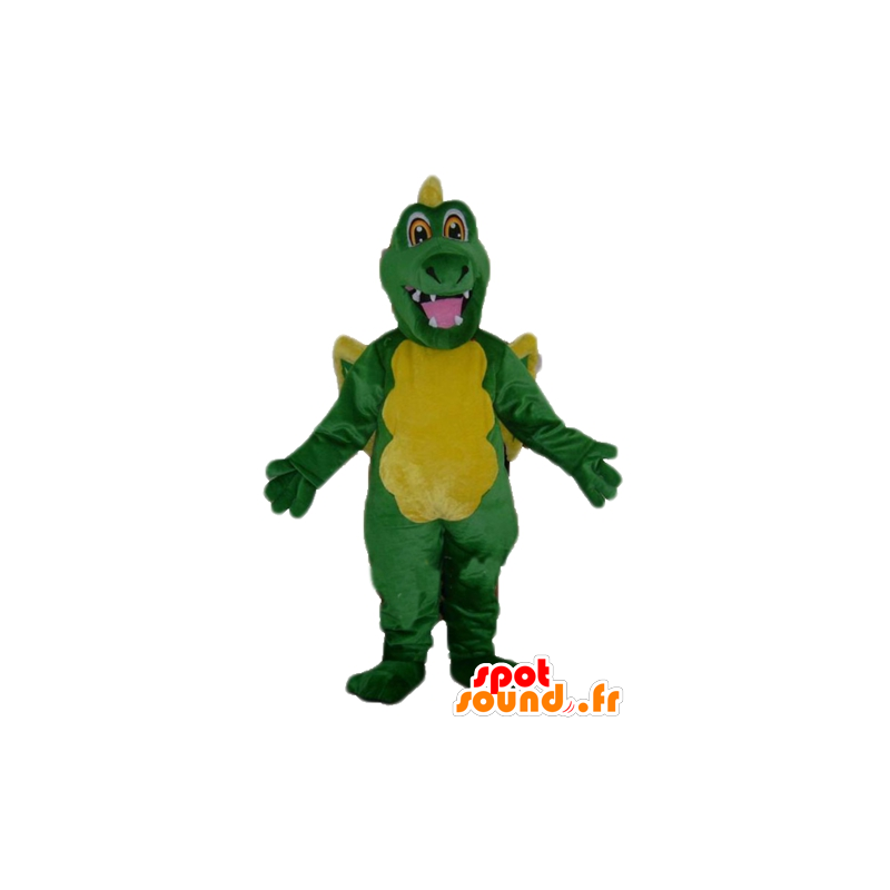 Green and yellow dragon mascot, giant - MASFR22848 - Dragon mascot