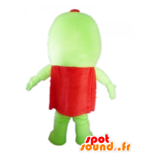 Groene en witte draak mascotte, met een cape en een baret - MASFR22850 - Dragon Mascot