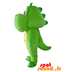 Mascot green and yellow dinosaur, dragon - MASFR22851 - Mascots dinosaur