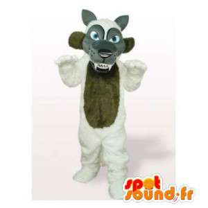 Mascot lobo gris, marrón y blanco - MASFR006532 - Mascotas lobo