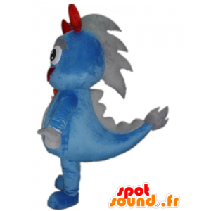 Mascot blauw en grijs dinosaurus, reusachtige draak - MASFR22853 - Dinosaur Mascot