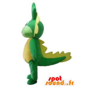 Mascot green and yellow dinosaur, dragon - MASFR22854 - Mascots dinosaur