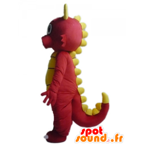 Red dragon maskot a žlutá, roztomilý a barevný - MASFR22855 - Dragon Maskot