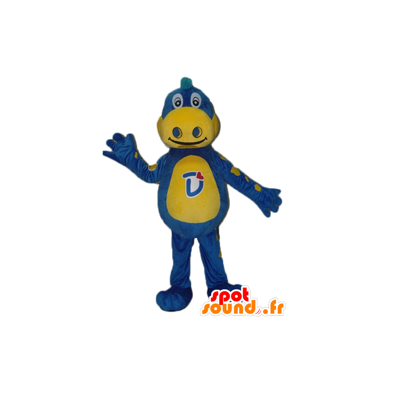 Blue Dragon mascotte e Danone giallo - Mascot Gervais - MASFR22856 - Mascotte drago