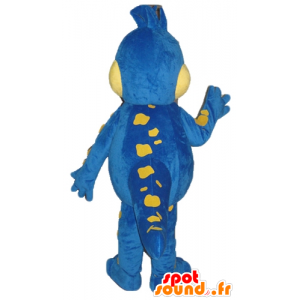 Blue dragon mascot and yellow Danone - Mascot Gervais - MASFR22856 - Dragon mascot