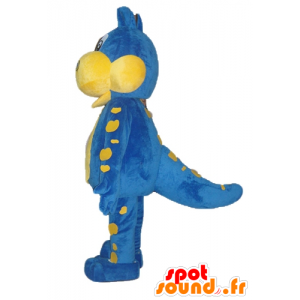 Blue dragon mascot and yellow Danone - Mascot Gervais - MASFR22856 - Dragon mascot