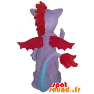 Dragon maskot, flaggermus, rosa, blå og rød - MASFR22857 - mus Mascot