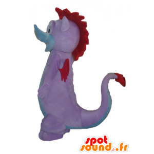 Dragon mascot, bat, pink, blue and red - MASFR22857 - Mouse mascot