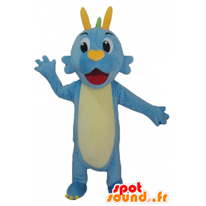 Dinosaur mascot, blue dragon, green and yellow - MASFR22858 - Mascots dinosaur