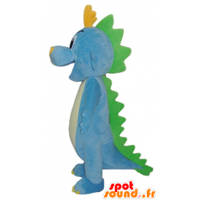 Dinosaur Mascot, dragão azul, verde e amarelo - MASFR22858 - Mascot Dinosaur