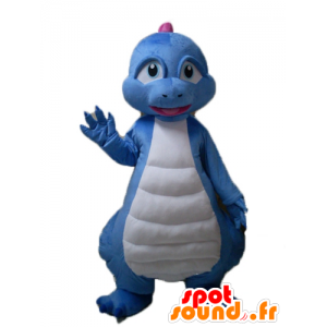 Dinosaur mascot blue, white and pink dragon - MASFR22862 - Mascots dinosaur