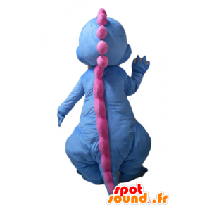 Mascot sininen dinosaurus, valkoista ja vaaleanpunaista lohikäärme - MASFR22862 - Dinosaur Mascot