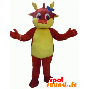 Red and yellow dragon mascot, giant - MASFR22863 - Dragon mascot