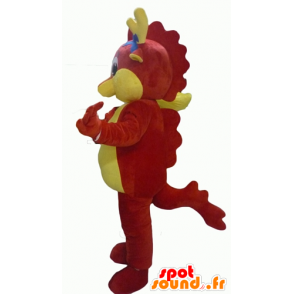 Red and yellow dragon mascot, giant - MASFR22863 - Dragon mascot