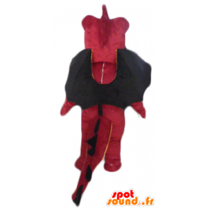 Maskotti punainen lohikäärme, oranssi ja musta, jättiläinen ja vaikuttava - MASFR22865 - Dragon Mascot