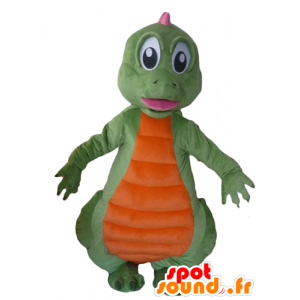 Grønn dinosaur maskot, oransje og rosa - MASFR22868 - Dinosaur Mascot