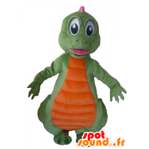 Vihreä dinosaurus maskotti, oranssi ja pinkki - MASFR22868 - Dinosaur Mascot