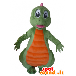 Dinosauro verde mascotte, arancione e rosa - MASFR22868 - Dinosauro mascotte