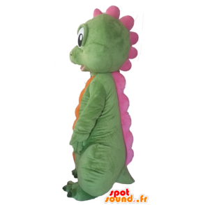 Vihreä dinosaurus maskotti, oranssi ja pinkki - MASFR22868 - Dinosaur Mascot