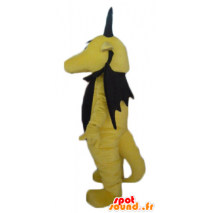 Gelbe und schwarze Drachen-Maskottchen, lustige und eindrucks - MASFR22870 - Dragon-Maskottchen