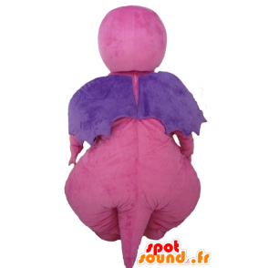 Różowy smok maskotka, purpurowy i żółty, atrakcyjny i kolorowy - MASFR22872 - smok Mascot