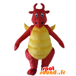 Red and yellow dragon mascot, Dinosaur - MASFR22874 - Mascots dinosaur