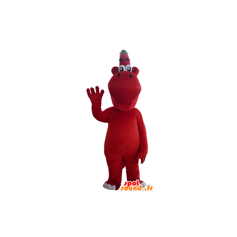 Mascot red and green dragon, original and friendly - MASFR22875 - Dragon mascot