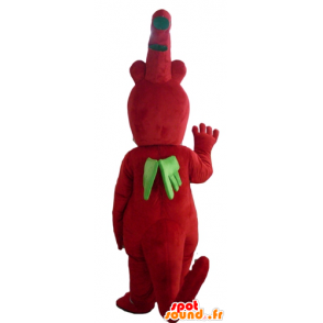 Mascot red and green dragon, original and friendly - MASFR22875 - Dragon mascot