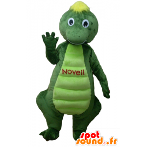 Krokodil mascotte, groen en geel dinosaurus - MASFR22876 - Mascot krokodillen