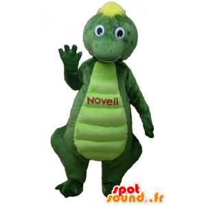 Krokodýl maskot, zelené a žluté dinosaurus - MASFR22876 - maskot krokodýli