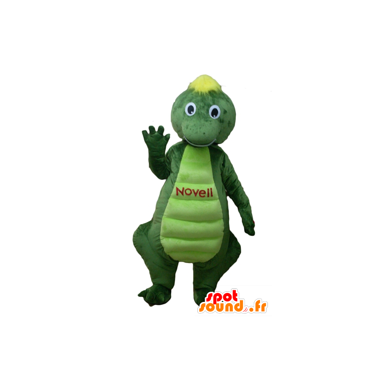 Coccodrillo mascotte, verde e gialla dinosauro - MASFR22876 - Mascotte di coccodrilli
