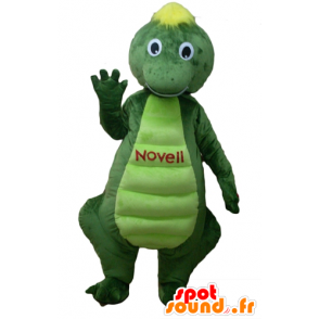 Coccodrillo mascotte, verde e gialla dinosauro - MASFR22876 - Mascotte di coccodrilli