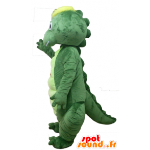 Coccodrillo mascotte, verde e gialla dinosauro - MASFR22876 - Mascotte di coccodrilli