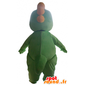 Groene dinosaurus mascotte en geel, schattig en vertederend - MASFR22877 - Dinosaur Mascot