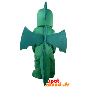 Mascotte de dragon vert et jaune, géant et impressionnant - MASFR22878 - Mascotte de dragon