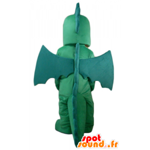 Verde e giallo drago mascotte, gigante e impressionante - MASFR22878 - Mascotte drago