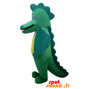 Verde y amarillo de la mascota dragón, gigante e impresionante - MASFR22878 - Mascota del dragón