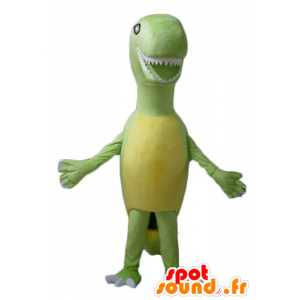Tyrex mascot, green and yellow dinosaur, giant - MASFR22879 - Mascots dinosaur