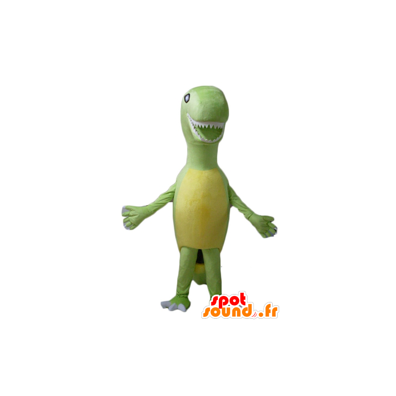 Maskotka Tyrex, zielony i żółty dinozaur, gigant - MASFR22879 - dinozaur Mascot
