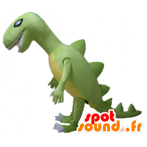 Mascotte de Tyrex, de dinosaure vert et jaune, géant - MASFR22879 - Mascottes Dinosaure