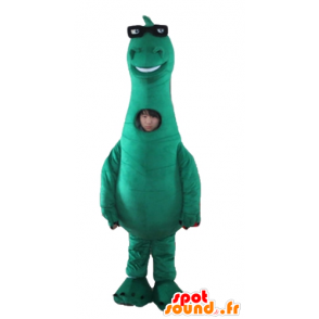 Big green dinosaur mascot, of Denver, the Last Dinosaur - MASFR22880 - Mascots dinosaur